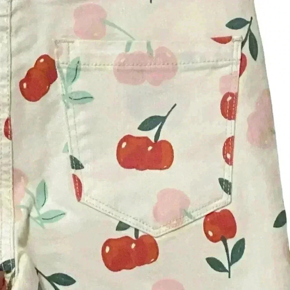 BLANKNYC The Bond Mid-Rise Skinny Jeans  25 Off White  Artsy Cherry Print NWT - Picture 9 of 13